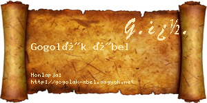 Gogolák Ábel névjegykártya